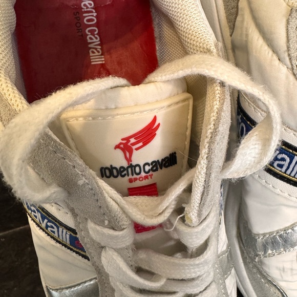 Roberto Cavalli Sport White and Silver Athletic Shoes - Picture 7 of 13